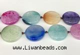 CAA4431 15.5 inches 35mm flat round agate druzy geode beads