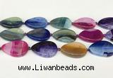 CAA4432 15.5 inches 25*35mm flat teardrop agate druzy geode beads