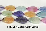 CAA4438 15.5 inches 25*35mm flat teardrop agate druzy geode beads