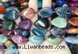 CAA4478 15.5 inches 18*25mm flat teardrop dragon veins agate beads