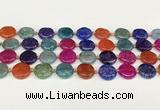 CAA4490 15.5 inches 16mm flat round dragon veins agate beads