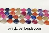 CAA4500 15.5 inches 16*16mm flat teardrop dragon veins agate beads