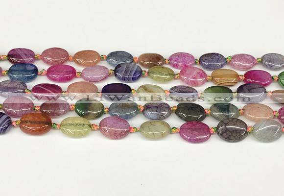 CAA4510 15.5 inches 10*14mm oval dragon veins agate beads