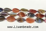 CAA4523 15.5 inches 20*26mm twisted oval dragon veins agate beads