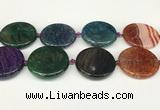 CAA4530 15.5 inches 35mm flat round dragon veins agate beads