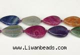 CAA4532 15.5 inches 25*35mm flat teardrop dragon veins agate beads