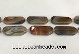 CAA4553 15.5 inches 22*42mm octagonal banded agate beads wholesale