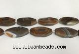 CAA4554 15.5 inches 22*42mm octagonal banded agate beads wholesale