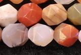 CAA4576 15.5 inches 8mm faceted nuggets mixed botswana agate beads