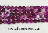 CAA4582 15.5 inches 10mm flat round banded agate beads wholesale