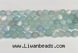 CAA4584 15.5 inches 10mm flat round banded agate beads wholesale