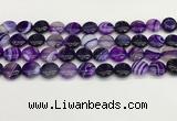 CAA4589 15.5 inches 12mm flat round banded agate beads wholesale