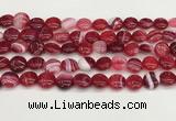 CAA4591 15.5 inches 12mm flat round banded agate beads wholesale