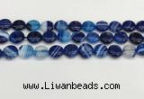 CAA4593 15.5 inches 12mm flat round banded agate beads wholesale