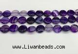 CAA4597 15.5 inches 14mm flat round banded agate beads wholesale