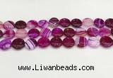 CAA4598 15.5 inches 14mm flat round banded agate beads wholesale