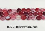 CAA4599 15.5 inches 14mm flat round banded agate beads wholesale