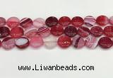 CAA4607 15.5 inches 16mm flat round banded agate beads wholesale