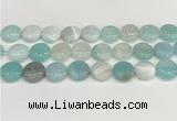 CAA4608 15.5 inches 16mm flat round banded agate beads wholesale