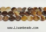 CAA4612 15.5 inches 18mm flat round banded agate beads wholesale