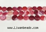 CAA4615 15.5 inches 18mm flat round banded agate beads wholesale