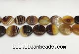 CAA4628 15.5 inches 25mm flat round banded agate beads wholesale