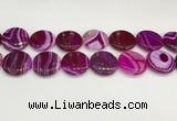 CAA4630 15.5 inches 25mm flat round banded agate beads wholesale