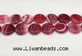 CAA4631 15.5 inches 25mm flat round banded agate beads wholesale