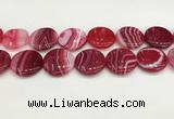 CAA4639 15.5 inches 30mm flat round banded agate beads wholesale