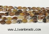 CAA4645 15.5 inches 10*14mm oval banded agate beads wholesale