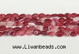 CAA4648 15.5 inches 10*14mm oval banded agate beads wholesale