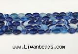 CAA4650 15.5 inches 10*14mm oval banded agate beads wholesale