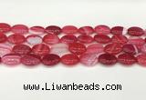 CAA4656 15.5 inches 12*16mm oval banded agate beads wholesale