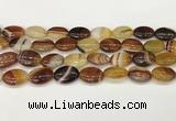 CAA4661 15.5 inches 13*18mm oval banded agate beads wholesale