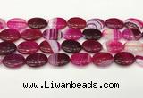 CAA4671 15.5 inches 15*20mm oval banded agate beads wholesale