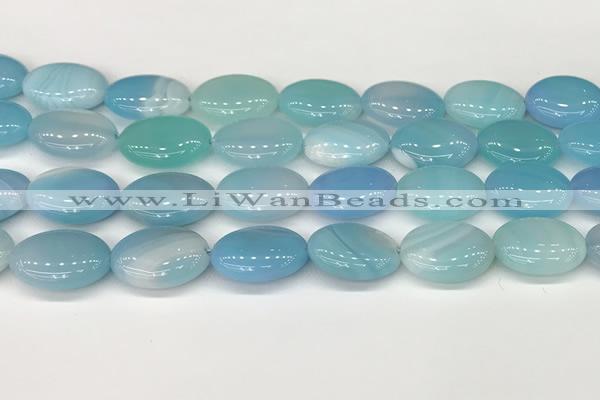 CAA4673 15.5 inches 15*20mm oval banded agate beads wholesale