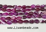 CAA4688 15.5 inches 10*14mm flat teardrop banded agate beads wholesale