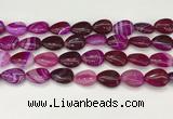 CAA4696 15.5 inches 12*16mm flat teardrop banded agate beads wholesale