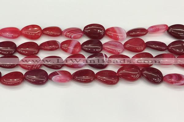 CAA4697 15.5 inches 12*16mm flat teardrop banded agate beads wholesale