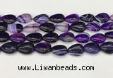 CAA4703 15.5 inches 13*18mm flat teardrop banded agate beads wholesale