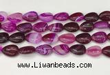 CAA4704 15.5 inches 13*18mm flat teardrop banded agate beads wholesale