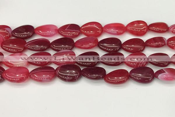 CAA4705 15.5 inches 13*18mm flat teardrop banded agate beads wholesale