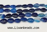 CAA4707 15.5 inches 13*18mm flat teardrop banded agate beads wholesale