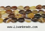 CAA4710 15.5 inches 15*20mm flat teardrop banded agate beads wholesale