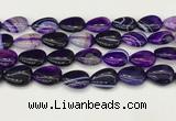 CAA4711 15.5 inches 15*20mm flat teardrop banded agate beads wholesale