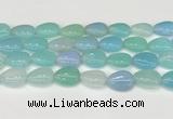 CAA4714 15.5 inches 15*20mm flat teardrop banded agate beads wholesale