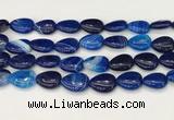 CAA4715 15.5 inches 15*20mm flat teardrop banded agate beads wholesale