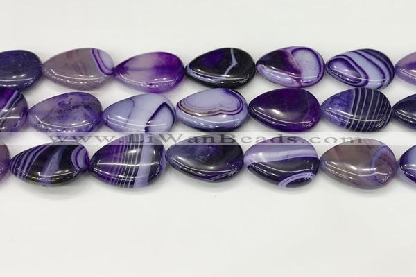 CAA4719 15.5 inches 18*25mm flat teardrop banded agate beads wholesale