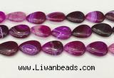 CAA4720 15.5 inches 18*25mm flat teardrop banded agate beads wholesale