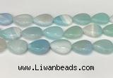 CAA4722 15.5 inches 18*25mm flat teardrop banded agate beads wholesale